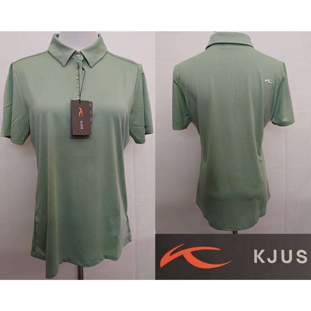 Kjus Women's Eve Polo Size 40/L Green Light Weight Breathable Golf #Z5421